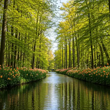 Keukenhof Gardens tulip fields